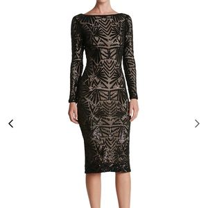 Emery Sequin Embellished Long-Sleeve Bodycon Dress